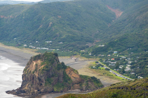 istock Taitamo Rock on Piha Beach 2160386377