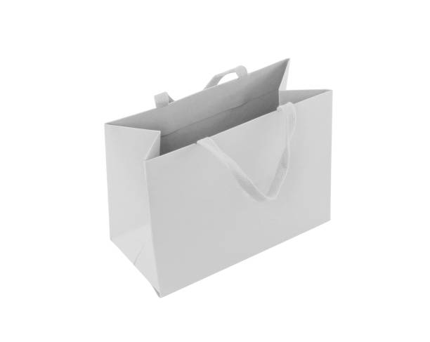 istock Clean bag with handle mockup. Vector illustration isolated on white background. Ready for your design. Suite for the presentation of foods, fillers, grocery bag 2160386919