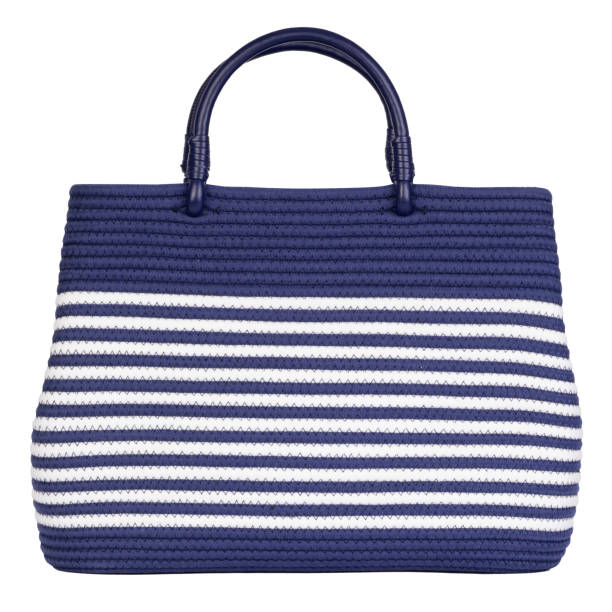 istock Navy and White Striped Tote Bag 2160404392
