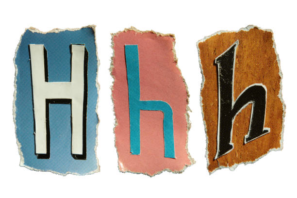H alphabet torn from a magazine paper H alphabet torn from a magazine paper on white background with clipping path. Ransom note style letters. hhh stock pictures, royalty-free photos & images