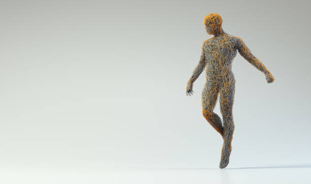 istock Man made of wire over clean background. 2160413073