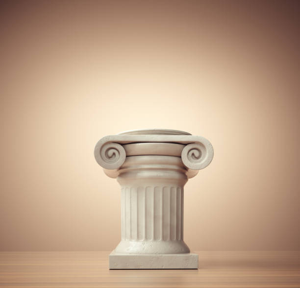istock Roman column pedestal on simple background. 2160413098