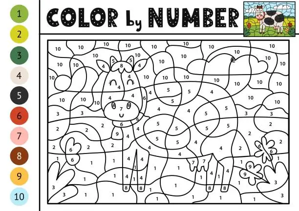 Cow Color Activity Free cow to color Illustrations & Vectors | Templates, Icons & More ...
