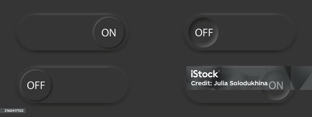 On And Off Toggle Switch Buttons For User Interface Mockup Or Template ...
