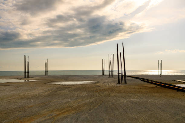 istock build a playground on the background of the sea, elements for creating columns 2160419794