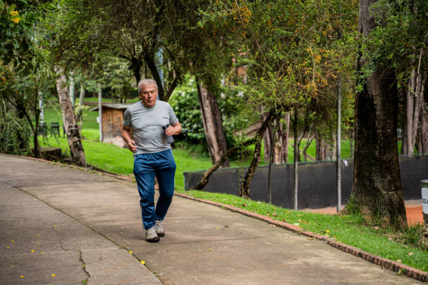 Senior man jogging in the park