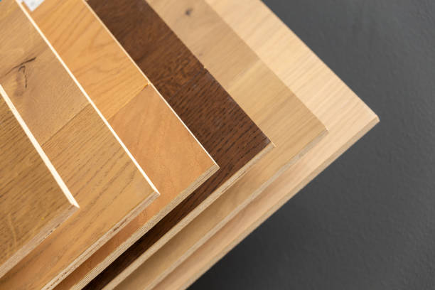 istock Samples of laminate or parquet with a pattern and wood texture for flooring 2160421593