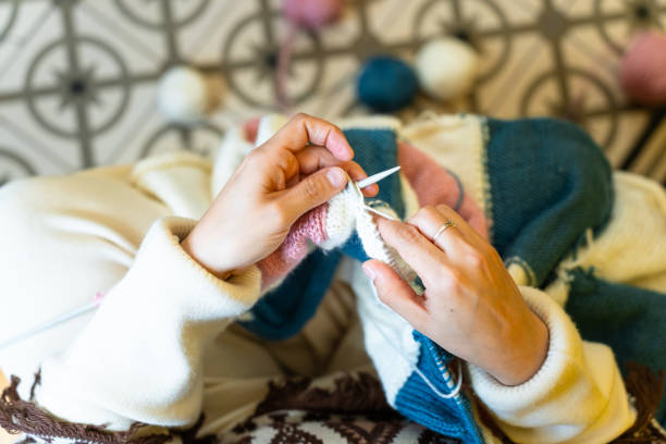 istock Tranquil home crafting: knitting with a Spanish touch 2160423500