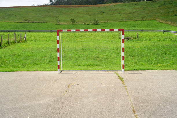 Soccer goal in a rural area