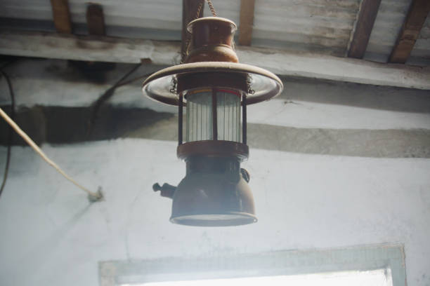 istock Retro and old antique pressed kerosene lamp 2160425313