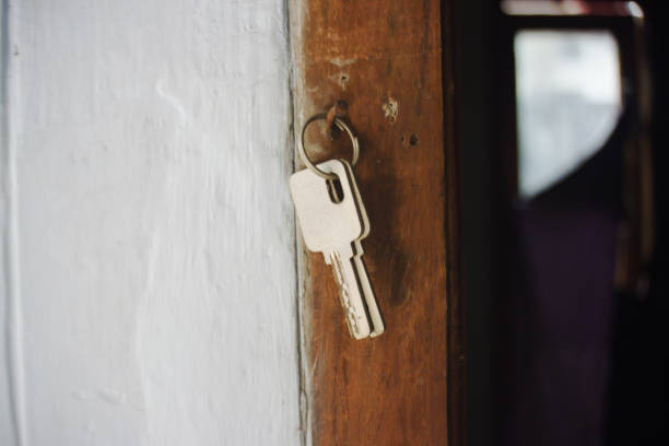 istock Keys hanging on a nail 2160426061