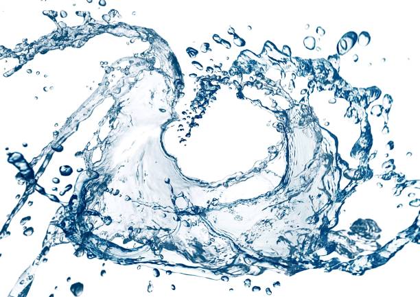 istock Abstract background with swirling blue waves and splashes 2160426615