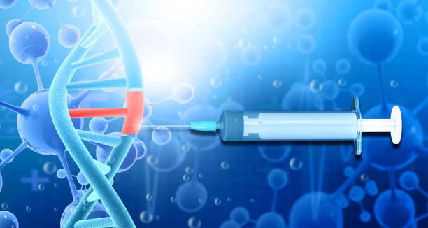 istock DNA with injection, genetic injection on scientific background 2160426670