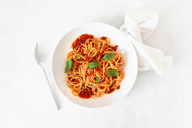 istock spaghetti with tomato sauce, traditional italian pasta 2160427515