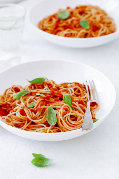 istock spaghetti with tomato sauce, traditional italian pasta 2160427529