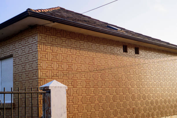 Sun reflection in tiled wall of a summer house