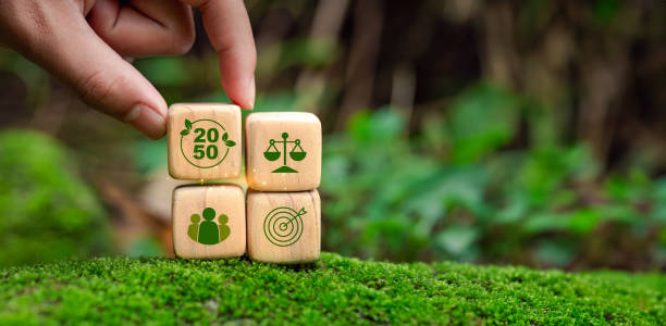 istock Net zero carbon by 2050, plans and new energy vision The solution to environmental sustainability is a long-term strategy neutral to the net zero greenhouse gas emissions target ESG Co2 SDGs. 2160431220