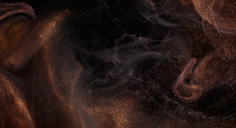 Ink drop water glitter smoke cloud bronze swirl