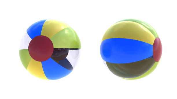 istock 3D Beach ball isolated on a white background, 2160439219