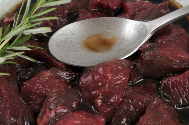 Beef meat marinated