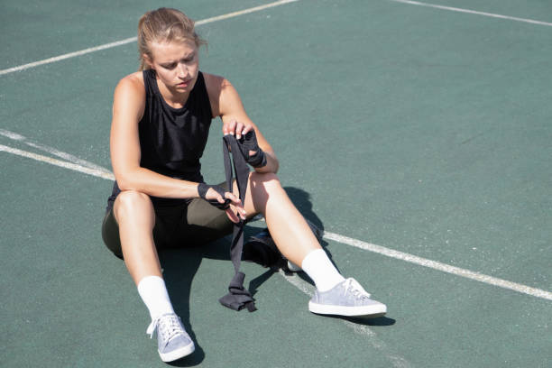 istock young female boxer training in the stadium 2160442965