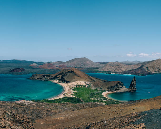 istock Pinnacle rock vista at Bartolome Island, Galapagos Island 2160447738