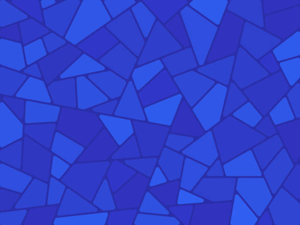 Abstract Blue Ice Mosaic Modern Background Abstract mosaic shards pieces background. mosaic stock illustrations