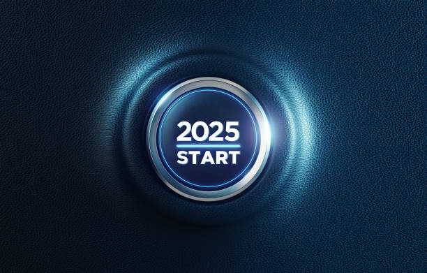 istock 2025 Car Start Button On Dashboard;  2025 New Year Concept 2160458649