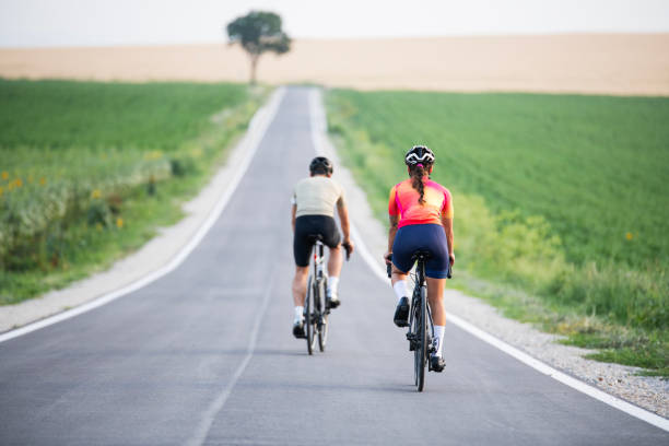 istock Two road cyclists having a cycling exercise. 2160463791