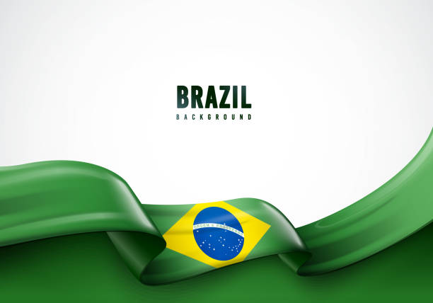 ilustrações, clipart, desenhos animados e ícones de agitando a bandeira do brasil. conceito brasil brackground - bandeira brasil