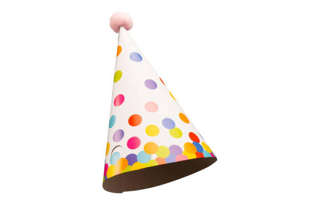 istock Colorful birthday cap isolated on white background 2160465380