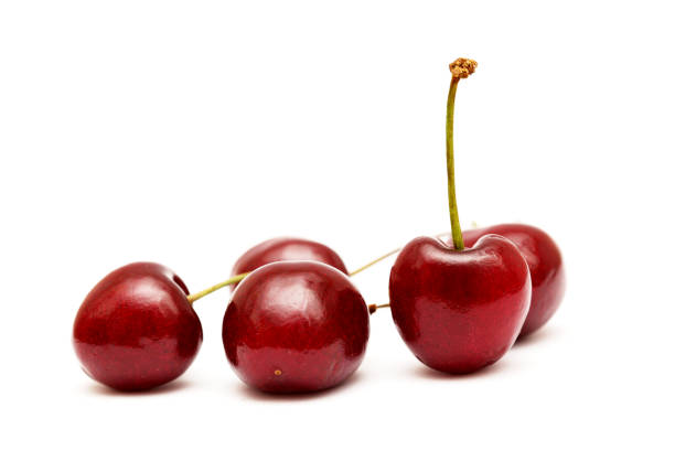 istock Dark red sweet cherries isolated 2160469889