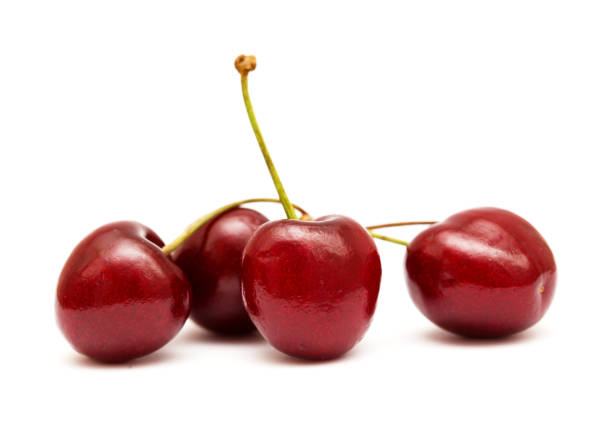 istock Dark red sweet cherries isolated 2160469894