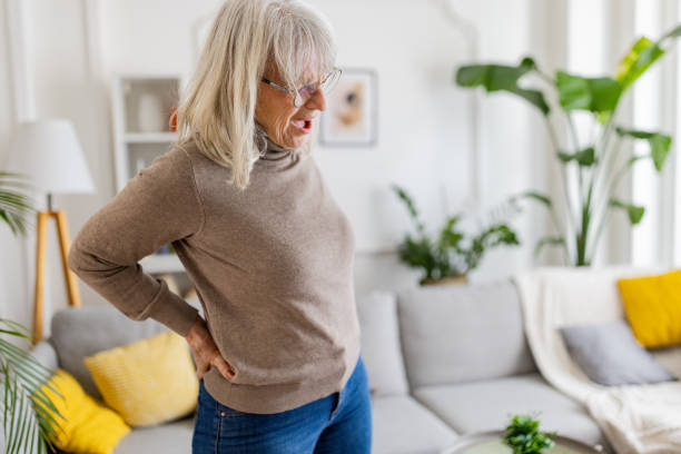 istock Senior woman has a backache 2160474597