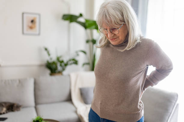 istock Elderly woman has a backache 2160474815