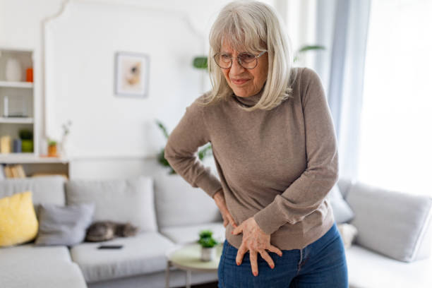 Senior woman has a pin in hip