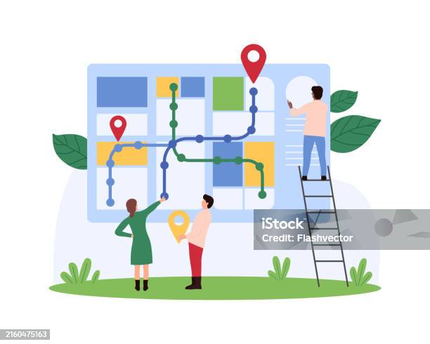 Collaborative Web Map Collaborative City Navigation And Mapping Concept Stock Illustration ...