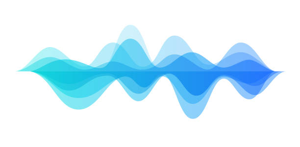 Audio Wave Abstract Background Audio waves abstract background line waves. sound wave stock illustrations