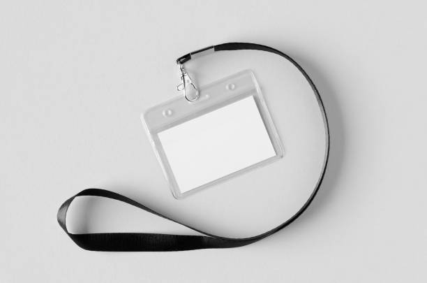 istock ID Card holder mockup with lanyard, horizontal. 2160475494