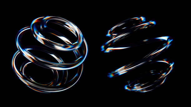 istock Spiral glass abstract geometry 3D. 3D illustration render. 2160478131