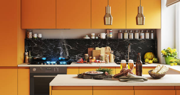 istock Modern Domestic Kitchen with Autumn Feast Preparation 2160481504