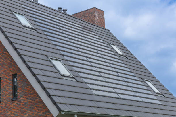 istock Integrated solar panels on the roof, close up. 2160483858