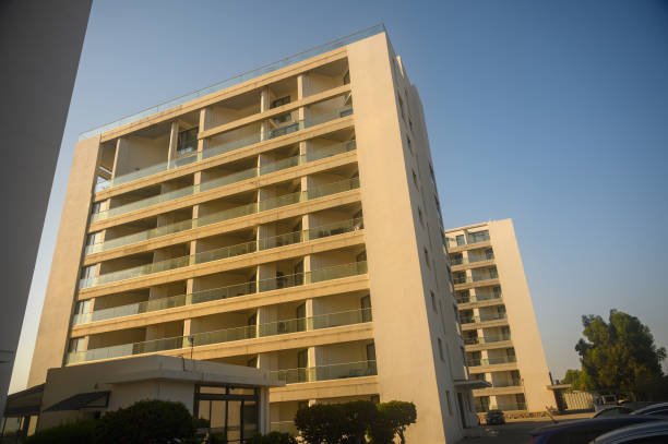 Symbol of oriental architecture with detail of new housing development with architectural details typical for Chinese and other East Asian nations