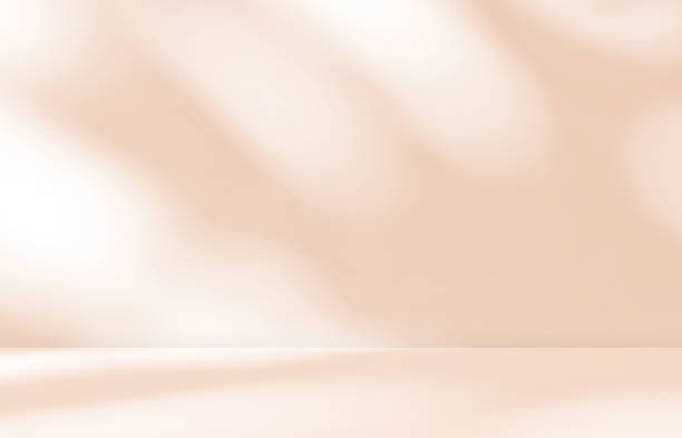 istock Empty autumn beige cream room studio with shadow for product presentation. 2160488702