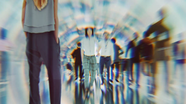 istock Abstract group of people walking 2160489705