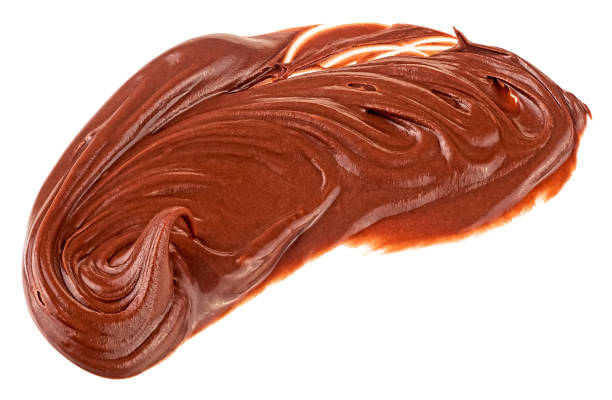 istock Hazelnut cream isolated on a white background. Cream chocolate spreading. Chocolate smear, melted chocolate. 2160494217