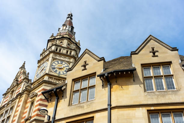 istock Cambridge, United Kingdom - Old clock tower 2160503064