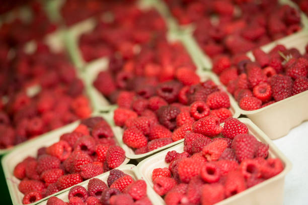 Fresh berries at farmer's market, Whistler Farmer's Market in the Upper Village