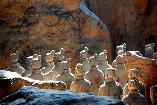 Xian, terracotta warriors in a row