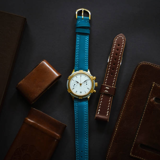istock Vintage Russian made wrist watch with leather straps 2160504831